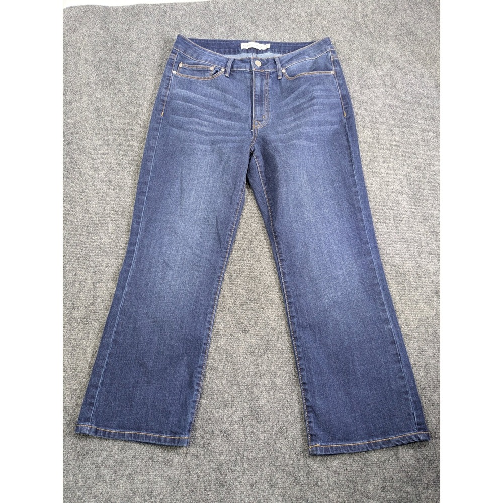 Rebecca Minkoff Bootcut Jeans Women 10P Blue Dark Wash Stretch Whiskered